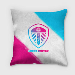 Подушка квадратная Leeds United Neon Gradient, цвет: 3D-принт