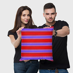 Подушка квадратная Striped pattern мягкие размытые полосы красные фио, цвет: 3D-принт — фото 2