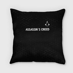 Подушка квадратная Assassins Creed Glitch на темном фоне, цвет: 3D-принт