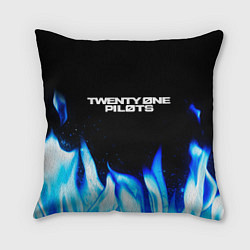 Подушка квадратная Twenty One Pilots Blue Fire, цвет: 3D-принт