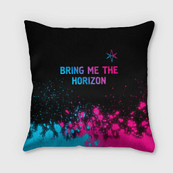 Подушка квадратная Bring Me the Horizon Neon Gradient, цвет: 3D-принт