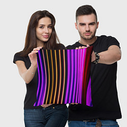 Подушка квадратная Неоновые линейные фонари - Фиолетовый, цвет: 3D-принт — фото 2