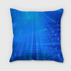 Подушка квадратная Неоновый фонари и лучи - Синий, цвет: 3D-принт
