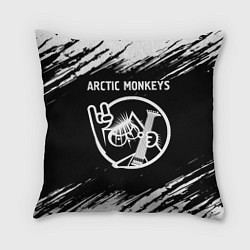 Подушка квадратная Arctic Monkeys - КОТ - Краски, цвет: 3D-принт