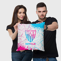 Подушка квадратная Sevilla FC Neon Gradient, цвет: 3D-принт — фото 2