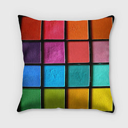 Подушка квадратная Абстрактный набор красок-паттернов, цвет: 3D-принт