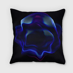 Подушка квадратная Неоновый фрактал - абстракция, цвет: 3D-принт