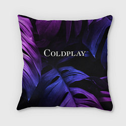 Подушка квадратная Coldplay neon monstera