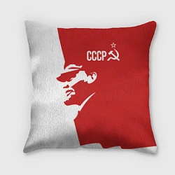 Подушка квадратная СССР Владимир Ильич Ленин, цвет: 3D-принт