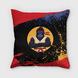 Подушка квадратная Карате горилла, цвет: 3D-принт