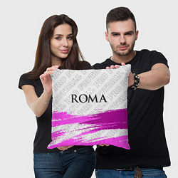 Подушка квадратная Roma pro football: символ сверху, цвет: 3D-принт — фото 2