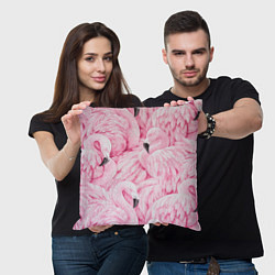 Подушка квадратная Pink Flamingos, цвет: 3D-принт — фото 2