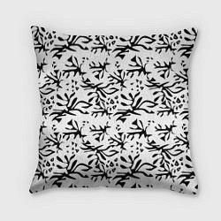 Подушка квадратная Черно белый абстрактный модный узор, цвет: 3D-принт