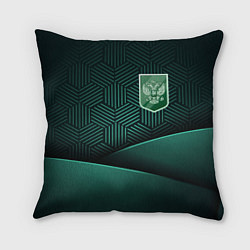 Подушка квадратная Зеленый герб России