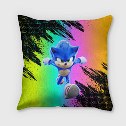Подушка квадратная Sonic neon, цвет: 3D-принт