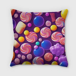 Подушка квадратная Сладости для радости, цвет: 3D-принт