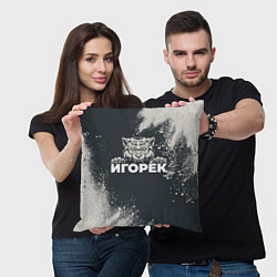 Подушка квадратная Игорёк зубастый волк, цвет: 3D-принт — фото 2