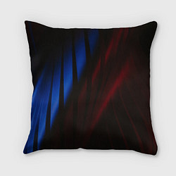 Подушка квадратная Иллюзорные синие и красные линии во тьме, цвет: 3D-принт