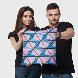 Подушка квадратная Абстрактные геометрические панели, цвет: 3D-принт — фото 2