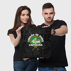 Подушка квадратная Capoeira Cordao de ouro flag of Brazil, цвет: 3D-принт — фото 2