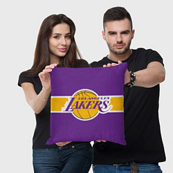 Подушка квадратная LA Lakers NBA, цвет: 3D-принт — фото 2