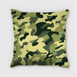 Подушка квадратная Камуфляж милитари, цвет: 3D-принт