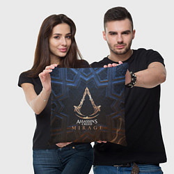 Подушка квадратная Assassins creed mirage logo, цвет: 3D-принт — фото 2