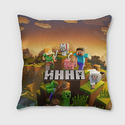 Подушка квадратная Нина Minecraft, цвет: 3D-принт