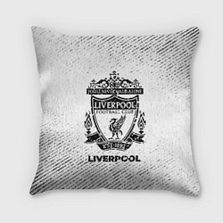 Подушка квадратная Liverpool с потертостями на светлом фоне, цвет: 3D-принт
