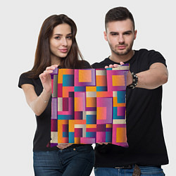 Подушка квадратная Квадрат и прямоугольники, цвет: 3D-принт — фото 2