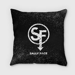 Подушка квадратная Sally Face с потертостями на темном фоне, цвет: 3D-принт