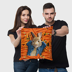 Подушка квадратная Кролик Питер, цвет: 3D-принт — фото 2