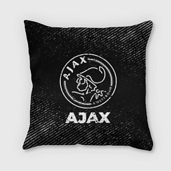 Подушка квадратная Ajax с потертостями на темном фоне