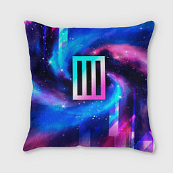 Подушка квадратная Paramore неоновый космос, цвет: 3D-принт