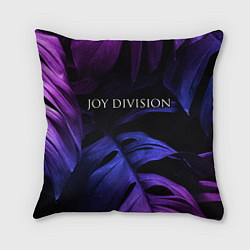 Подушка квадратная Joy Division neon monstera, цвет: 3D-принт