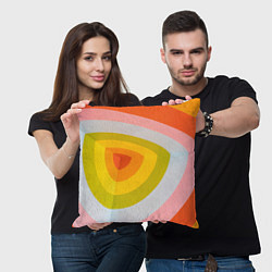 Подушка квадратная Красно-жёлто-оранжевый паттерн, цвет: 3D-принт — фото 2