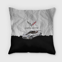 Подушка квадратная Chevrolet Corvette - motorsport, цвет: 3D-принт