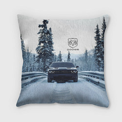 Подушка квадратная Dodge in winter forest, цвет: 3D-принт