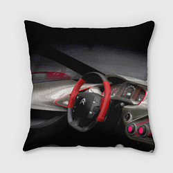 Подушка квадратная Ситроен - салон - Steering wheel, цвет: 3D-принт