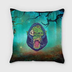 Подушка квадратная Горилла - зомби, цвет: 3D-принт