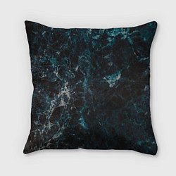 Подушка квадратная Синий мрамор с прожилками, цвет: 3D-принт