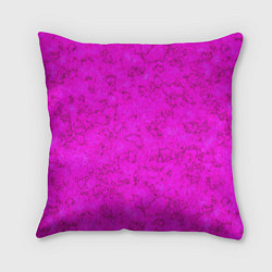 Подушка квадратная Розовый яркий неоновый узор с мраморной текстурой, цвет: 3D-принт
