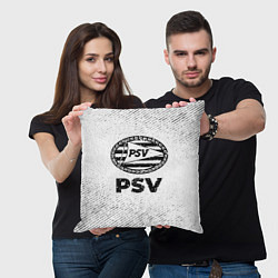 Подушка квадратная PSV с потертостями на светлом фоне, цвет: 3D-принт — фото 2