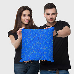 Подушка квадратная Особый Сине-голубой абстрактный, цвет: 3D-принт — фото 2