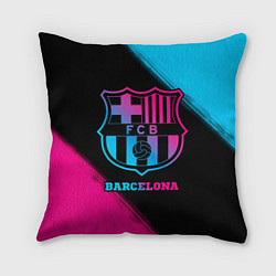 Подушка квадратная Barcelona - neon gradient, цвет: 3D-принт