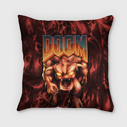 Подушка квадратная DOS DOOM - Bull demon, цвет: 3D-принт