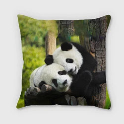 Подушка квадратная Влюблённые панды, цвет: 3D-принт