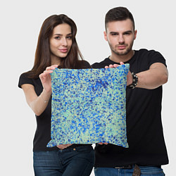 Подушка квадратная Текстура абстракция лёд синий, цвет: 3D-принт — фото 2