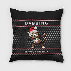 Подушка квадратная Dabbing, through the snow, cat, цвет: 3D-принт