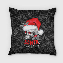 Подушка квадратная Skull in red hat, Santa is not dead, цвет: 3D-принт